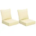 Outsunny 4 Pieces Outdoor Seat and Back Cushion Set Patio Deep Seating Chair Replacement Cushion, Beige - 1