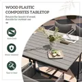 Outsunny 4 Seater Rattan Cube Garden Furniture Set, Rattan Dining Set with Cushions, Outdoor Dining Table and Chairs with Rectangular Wood Grain Plastic Top Table for Patio, Balcony, Grey - 6