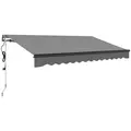 Outsunny 3.5 x 3m Electric/Manual Awning, with Remote - Dark Grey - 1