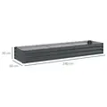Outsunny 60 x 240cm Galvanised Steel Planter, with Open Bottom - 3