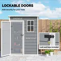 Outsunny 5' x 3' Garden Shed with Floor, Outdoor Storage Shed with Lockable Door, Window and Vent for Garden, Patio, Grey - 7