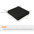 Outsunny 4-Piece Seat Cushions Pillow Replacement, Patio Chair Cushions Set with Ties for Indoor Outdoor, Black - 3