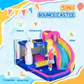 Outsunny 5 in 1 Bouncy Castle, with Blower, for Ages 3-8 Years - Multicoloured - 4