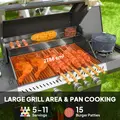 Outsunny 4+1 Burner Gas BBQ Grill with Clear View Lid, Portable Gas Barbecue Grill with Built-in Thermometer, Side Table, Cabinet, Wheels, Grease Tray for Garden Party Outdoor Cooking, Black - 4