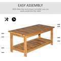 Outsunny 45 x 90cm Acacia Wood Two-Tier Garden Table - 4
