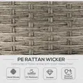 Outsunny 6 Pieces Outdoor PE Rattan Garden Furniture, Patio Wicker Sectional Conversation Corner Sofa w/ Soft Padded Cushion & Liftable Coffee Table, Light Grey - 5