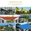 Outsunny 4x4x4m Triangle Sun Shade Sail, Outdoor UV Protection HDPE Canopy, Patio Deck Shelter with Steel Rings and Ropes, Grey - 8