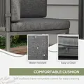 Outsunny 4-Seater Rattan Cube Garden Furniture Set with Cushions - Grey - 5