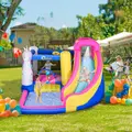 Outsunny 5 in 1 Bouncy Castle, with Blower, for Ages 3-8 Years - Multicoloured - 2
