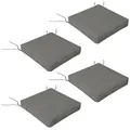 Outsunny 4-Piece Seat Cushions Pillow Replacement, Patio Chair Cushions Set with Ties for Indoor Outdoor, Charcoal Grey - 1