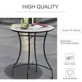 Outsunny 60 cm Mosaic Garden Table, Small Round Outdoor Side Table with Ceramic Top, Plant Stand for Patio, Balcony, Orange and White - 4