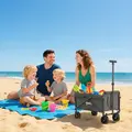 Outsunny 41L Festival Trolley on Wheels, Compact Garden Folding Trolley Cart, 60kg Heavy Duty Collapsible Foldable Wagon with Adjustable Handle and Carrying Bag for Beach, Camping, Festival, Grey - 9