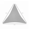 Outsunny 4x4x4m Triangle Sun Shade Sail, Outdoor UV Protection HDPE Canopy, Patio Deck Shelter with Steel Rings and Ropes, Grey - 3