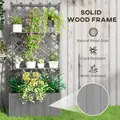 Outsunny 52L Wooden Planter, with Trellis and Shelves - Grey - 7