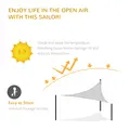 Outsunny 4x4x4m Triangle Sun Shade Sail, Outdoor UV Protection HDPE Canopy, Patio Deck Shelter with Steel Rings and Ropes, Grey - 5