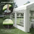 Outsunny 4m x 4m Marquee Party Tent, Heavy Duty Wedding Canopy with Sidewalls, Doors, Windows, Galvanised Garden Gazebo for Parties Events, White - 6