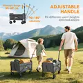 Outsunny 41L Festival Trolley on Wheels, Compact Garden Folding Trolley Cart, 60kg Heavy Duty Collapsible Foldable Wagon with Adjustable Handle and Carrying Bag for Beach, Camping, Festival, Grey - 8