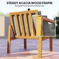 Outsunny 4-Piece Wooden Garden Furniture Set with Cushions - Teak - 5