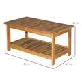 Outsunny 45 x 90cm Acacia Wood Two-Tier Garden Table - 3
