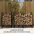 Outsunny 4FT Firewood Rack with Canvas Carrier Bag and 600D Oxford Waterproof Cover, Metal Log Store Indoors, Log Storage Rack Holder for Outdoor Indoor Fireplace, Black - 8