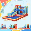Outsunny 4-in-1 Bouncy Castle, with Slide, Trampoline, Climbing Wall, Blower, Multicoloured - 3