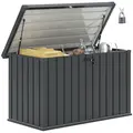 Outsunny 400L Galvanised Steel Garden Storage Box - 1