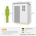 Outsunny 5' x 3' Garden Shed with Floor, Outdoor Storage Shed with Lockable Door, Window and Vent for Garden, Patio, Grey - 3