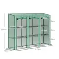 Outsunny 46 x 215cm Nine-Shelf Greenhouse - Green - 3