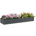 Outsunny 60 x 240cm Galvanised Steel Planter, with Open Bottom - 1