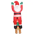 Outsunny 7FT Hanging Christmas Inflatable Santa with Dog, Christmas Blow Up Decoration with Built-in LED Lights for Garden, Indoor Outdoor Home Decor - 1