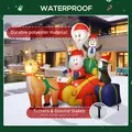 Outsunny 6ft Inflatable Santa Sleigh Decoration, with Accessories - 6