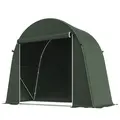 Outsunny 8 x 4 ft Garden Storage Tent, Waterproof Bike Tent with Roll-up Zipper Door and Galvanised Metal Frame, Green - 1