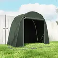 Outsunny 8 x 4 ft Garden Storage Tent, Waterproof Bike Tent with Roll-up Zipper Door and Galvanised Metal Frame, Green - 3