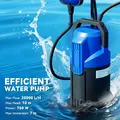 Outsunny 750W Submersible Water Pump for Dirty/Clean Water, 20000L/H Electric Sump Pump with Float Switch, Drain Water from Garden Pond, Hot Tub, Ditches, Portable and Lightweight - 4