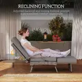 Outsunny 80° Reclining Rattan Lounger - Grey - 4