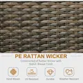 Outsunny 8 Pieces Outdoor PE Rattan Sofa Set with Cushions, Patio Garden Furniture Sets with Glass Top Coffee Table, Storage Corner Table, Mixed Brown - 4