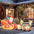 Outsunny 7.9ft Christmas Inflatable Santa on Sleigh with Two Reindeer, Outdoor Christmas Blow Up Decoration with Built-in LED Lights for Garden, Indoor Outdoor Home Decor - 2