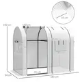 Outsunny 94 x 185cm Mini Two-Room Greenhouse - White - 3