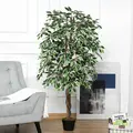 Outsunny Artificial Plant in Pot, Fake Plant for Home Indoor Decor, 160cm, Green - 2