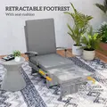 Outsunny 80° Reclining Rattan Lounger - Grey - 6