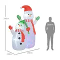 Outsunny 8ft Inflatable Snowman and Son Christmas Decoration - 3