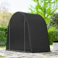 Outsunny 8 x 4 ft Garden Storage Tent, Waterproof Bike Tent with Roll-up Zipper Door and Galvanised Metal Frame, Dark Grey - 9