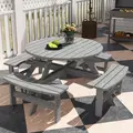 Outsunny 8-Seater Wooden Picnic Set-Fir Wood - 9