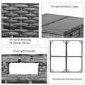 Outsunny 8-Seater Rattan Dining Set Garden Furniture Cushion Seat Woven Rattan Grey - 4