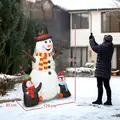Outsunny 6FT Christmas Inflatables Snowman & Penguins with Built-in LED Lights and Flashing Projector Light, Blow Up Christmas Inflatable Decoration for Indoor Outdoor Decor, Garden - 3