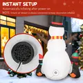 Outsunny 6FT Christmas Inflatables Snowman & Penguins with Built-in LED Lights and Flashing Projector Light, Blow Up Christmas Inflatable Decoration for Indoor Outdoor Decor, Garden - 5