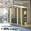 Outsunny 7 x 4ft Garden Shed, Easy to Assemble, Upgraded Galvanised Steel Frame with Foundation Kit, Double Doors with Lock, Outdoor Metal Shed with Vents and Gloves, Garden Storage Shed, Light Grey - 5