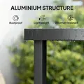 Outsunny 78 cm Garden Dining Table for 4 People, Square Outdoor Coffee End Side Table with Aluminium Legs, Natural Wood Finish - 6