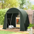Outsunny 8 x 4 ft Garden Storage Tent, Waterproof Bike Tent with Roll-up Zipper Door and Galvanised Metal Frame, Green - 2