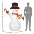 Outsunny 6ft Inflatable Christmas Snowman, with Accessories - 3